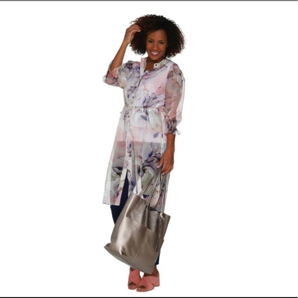 Vince Camuto Side Tie Diffused Bloom Tunic